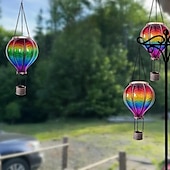 economico Luci paesaggistiche-1 lampada a palloncino solare da esterno in ferro con fiamma multicolore sfumata per cortile, giardino, sentiero, prato, matrimonio, festival e atmosfera di festa
