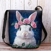 cheap Crossbody Bags-Women&#039;s Easter Bunny Shoulder Bag Crossbody Bag - Vintage Peter Rabbit design, hand-painted watercolor style, adjustable shoulder strap, perfect for Easter celebrations, spring outings and casual wear