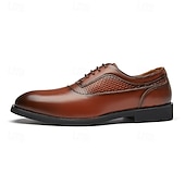 voordelige Formeel-Voor heren Oxfords PU Leder Ademend Comfortabel Anti-slip Gesp Zwart Bruin Herfst Winter