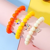cheap Party Supplies-3pcs Cute Sun Flower, Rainbow Charm Beaded Unicorn Sun Flower Rainbow Bracelets Set