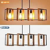 economico Luci a sospensione-lampada a sospensione piccola da fattoria 1 testa apparecchio a 4 teste lampada a sospensione per isola cucina con cavo finitura nera struttura in legno lampadario per corridoio ingresso armadio