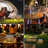 cheap Landscape Lights-1pc Outdoor Solar Iron Rice Grain Hollow-Shaped Landscape Light for Courtyard, Garden, Lawn, Path, Staircase, Interior Decoration