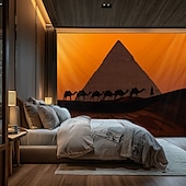 preiswerte Landschaftsteppich-Landschaft Ägypten Pyramide Hängender Wandteppich große Wandteppich Wanddekoration Fotografie Hintergrund Decke Vorhang Wohnraum Schlafzimmer Dekoration Wüstenschafe