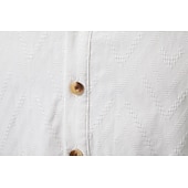 economico Camicie Popover da Uomo-Per uomo Camicia Camicia popover Camicia estiva Maglietta informale Camicia da spiaggia Camicia con bottoni Nero Bianco Albicocca Manica lunga Jacquard Tinta unita / tinta unita A fascia Da mare