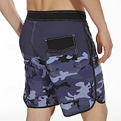 baratos shorts de natação masculinos-Homens Roupa de banho Bermuda de Surf Shorts de Natação Calção Justo de Natação Riscas Estampas Abstratas Secagem Rápida Respirável Com Cordão Cintura elástica Férias Praia Havaiana Casual Azul Lago
