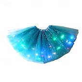 baratos Luzes decorativas-saias de tule led para meninas iluminam balé feminino carnaval festival cosplay trajes brilham no escuro para festa brilhante decoração presentes de fadas para crianças