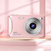 abordables Cámara y fotografía-Cámara de vídeo digital compacta de bolsillo para cine, con enfoque automático, 64 MP, 4K, detección de rostros, zoom de 18x de 2,4 pulgadas, batería recargable de 650 mAh
