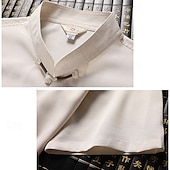 economico camicia da uomo con bottoni-Per uomo Camicia Camicia Estiva Camicia casual Camicia da Spiaggia Camicia con Bottoni Rosso Blu marino Verde Grigio chiaro Grigio scuro Manica Corta Drago Collo alla coreana Vacanza Camicia hawaiana