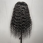 economico Parrucche lace front capelli veri-parrucca frontale in pizzo trasparente con onde d&#039;acqua 13x6, densità 150% per donne nere