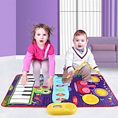 お買い得  パーティーの好意-マルチカラーインタラクティブフロアピアノキーボード - 24音ミュージカルマット、ポリエステル動物デザインカーペットブランケット、おもちゃ、タッチ