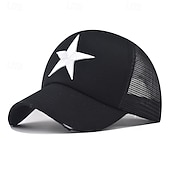 abordables Casquette de baseball pour homme-Homme Casquette de Baseball Chapeau de soleil Casquette Casquette en maille Noir + Bleu Royal Noir Coton Ajustable Mode Usage quotidien Festival Etoiles Décontracté / Quotidien
