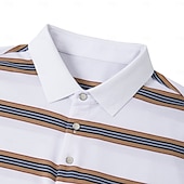 halpa Miesten Elite Polo-Miesten Polo Työ Katu Sänkyjen avaus Lyhythihainen Loma Muoti Väripalikka Vaakasuuntaiset nauhat Napit Raita Kesä Kevät Musta Valkoinen Polo