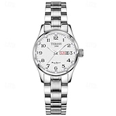 economico Orologi al quarzo-digitale nuovo quadrante circolare orologio da donna business ipx7 impermeabile calendario luminoso display settimanale cinturino in lega multifunzionale elegante orologio al quarzo per viaggio tempo