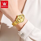 cheap Quartz Watches-Mother's Day Gift New Olevs Brand Ladies' Business Watch With Night Light Calendar And Day/Night Display Quartz Movement Stylish Water-Resistant Sporty Ladies' Wristwatch.
