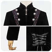 abordables Ropa de calle-Punk y gótico Medieval Steampunk Abrigo Baile de Máscaras Vampiros Doctor de plaga Hombre Real Steampunk Carnaval Mascarada Fiesta Adulto Chaqueta