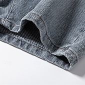 billige Herre Elite Shorts-Herre Jeans Dongerishorts Knapper Lomme Gradert Knelengde utendørs Feriereise Avslappet Ferie Årgang Blå Grå Mikroelastisk
