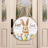 رخيصةأون عيد الفصح-لافتة خشبية لعيد الفصح على شكل أرنب ترحيبي، تُعلق على الباب، تُضفي أجواءً احتفالية، وتُزيّن الجدران، وتُستخدم كخلفية لمهرجان الربيع، وهي مصنوعة يدويًا من الخشب للمنزل أو الشرفة.