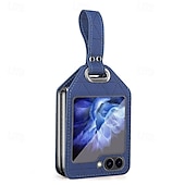 tanie Etui do telefonów Samsung-Etui na telefon do Samsung Galaxy Z Flip 6 Z Flip 5 Z Flip 4 Tylny pokrowiec Odporny na wstrząsy Retro PU skóra
