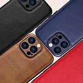 Недорогие Чехлы для iPhone-телефон Кейс для Назначение iPhone 16 Про Макс Плюс Айфон 15 Про Макс Плюс iPhone 14 13 12 11 Pro Max Plus Кейс на заднюю панель Защита от удара Ретро ТПУ Кожа PU