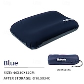 baratos Equipamento para dormir-1pc almofada de esponja 3d ao ar livre com travesseiro inflável automático confortável travesseiro de viagem fácil inflar desinflar para acampamento caminhadas descanso pescoço apoio compacto e leve