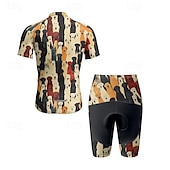 economico Set di abbigliamento da uomo-Per uomo Maglia con pantaloncini da ciclismo Manica corta Ciclismo da montagna Cicismo su strada Nero Giallo Rosso Con cagnolino Bicicletta Elastene Gli sport Con cagnolino Abbigliamento