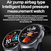 billige Smartklokker-smartklokke blodtrykkstesting luftpumpe kollisjonspute type nøyaktig ekg elektrokardiogram temperaturovervåking skritteller kompatibel bluetooth samtale med android ios kvinner menn lang standby