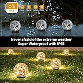 baratos Landscape Lights-2 Pcs 12CM-35Lets Outdoor Solar Cracked Glass Ball Ground Plug in Light Courtyard Garden Lawn Path Wedding Festival Atmosphere Decorative Light