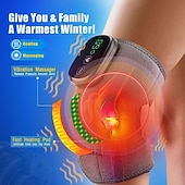 cheap Body Massager-Heated Knee Massager Shoulder Brace 3-In-1 Heated Knee Elbow Shoulder Brace Wrap Vibration Knee Heating Pad 3 Adjustable Vibrations And Heating Modes for Knee Elbow Shoulder Relax Leg Warmers
