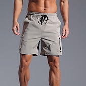 baratos Clássico-Homens Bermuda Cargo Calção Shorts de verão Com Cordão Cintura elástica Bolso multi Tecido Conforto Vestível Comprimento do joelho Ao ar livre Esporte Diário Moda Casual Preto Rosa