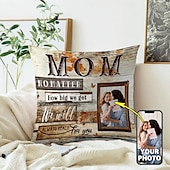 baratos Presentes Personalizados-Capa de Almofada com Foto Personalizada para o Dia das Mães Capa de Travesseiro Retrato de Mãe Presente Ideal Presentes de Amor Personalizados