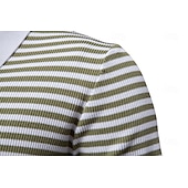 billige Herre Elite Polo-Herre Polo Strikk polo Formell Arbeid Måkekrage Kortermet Moderne Bekvem Stripet Vertikale striper Stripe-Trim Stripe Vår Normal Svart Lysegrønn Militærgrønn Polo