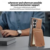 economico Cover Samsung-telefono Custodia Per Samsung Galaxy Piega a Z 6 Z Fold 5 Per retro Con supporto A calamita Supporta la ricarica wireless Retrò pelle sintetica