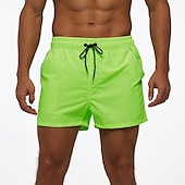 baratos Calções de Banho Masculinos-Homens Calção Justo de Natação Shorts de Natação Bermuda de Surf Calças Com Cordão Com bolsos Natação Surfe Praia Esportes Aquáticos Retalhos Cor Sólida Verão Primavera