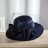 abordables Chapeaux de fête-Chapeaux Polyester Chapeau Fedora Mariage Elégant Rétro Vintage Avec Noeud Casque Couvre-chef