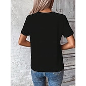  Itsenäisyyspäivä Patriottinen Naisten T-paita Graafinen Lippu Kirjain Vintage Muoti Tyylikäs Lyhyet Hiha Crew Neck Normaali Ympäripaidat Päivä Viikonloppu Printti Musta Kesä Kevät Syksy