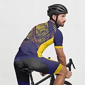 economico Set di abbigliamento da uomo-Per uomo Maglia con pantaloncini da ciclismo Manica corta Ciclismo da montagna Cicismo su strada Blu marino Bicicletta Elastene Gli sport Lettere &amp; Numeri Abbigliamento