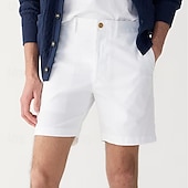 baratos shorts de trabalho-Homens Calção Shorts Chino Bermudas Shorts de trabalho Bolsos Perna reta Tecido Conforto Pavio Humido Comprimento do joelho Ao ar livre O negócio Diário Moda Roupa de rua Branco Azul Marinha