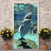 billige Dørdeksler-Morsomme Dyre Dørdekorasjoner Dørdeksler Syng Hval Dørteppe Dørgardin Dekorasjon Bakgrunn Innendørs/Utendørs Dørbanner Forsidegård