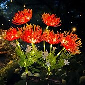 abordables Luces de paisaje-Lámpara de inserción de campo de flores junto al mar con energía solar para exteriores, 2 piezas, lámpara de decoración de césped para camino de jardín y patio, lámpara de decoración de ambiente de