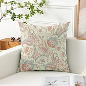 billige blomster- og plantestil-Blomster dekorative toss puter dekke 1PC myk firkantet sofa putevar putevar soverom stue sofa stol