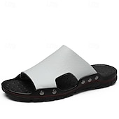 preiswerte Lässige Sandalen-lässige braune Slide-Sandalen für Herren mit Krokoprägung und strapazierfähiger Gummisohle – bequeme Outdoor-Schuhe für Sommer, Strand und Alltag