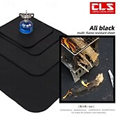 abordables Cuisine de camping-1pc camping extérieur silicone ignifuge tissu durable résistant à la chaleur imperméable tapis ignifuge pour barbecue grill camping cuisinière sécurité extérieur cuisson protection idéal pour foyers