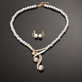 cheap Jewelry Sets-Bridal Jewelry Sets One-piece Suit Alloy Earrings Necklace Women&#039;s Stylish Luxury Cute Fancy Precious Geometric Jewelry Set For Party Evening Wear