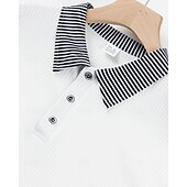 economico Polo classica da uomo-Per uomo Camicia da golf Golf Polo da golf Ufficio Informale Bavero Manica corta Essenziale Moderno Color Block Collage Bottoni Estate Primavera Standard Bianco Blu marino Azzurro cielo Cachi Camicia