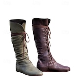 cheap Medieval-Vintage Medieval Renaissance Flat Jazz Boots Ren Faire Pirate Viking Ranger Archery Men&#039;s Women&#039;s Unisex Halloween Carnival Party Casual Daily LARP Adults&#039; Shoes All Seasons