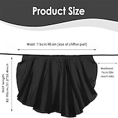 Χαμηλού Κόστους Ρούχα Προπόνησης-γυναικείο φόρεμα με περιτύλιγμα μπαλέτου σιφόν φούστα χορού με ρυθμιζόμενο δέσιμο μέσης γυμναστικής και φούστες χορού μπαλέτου για γυναίκες μαύρα ενδύματα χορού