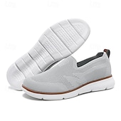 billige Sneakers til herrer-slip-on strikkede joggesko for menn, pustende mesh-overdel med komfortabel passform, uformelle lette sko for hverdags- og utendørsaktiviteter