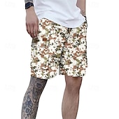 baratos Clássico-Homens Bermuda Cargo Shorts camuflados Calção Shorts de verão Com Cordão Cintura elástica Bolso multi Côr Camuflagem Conforto Vestível Comprimento do joelho Ao ar livre Esporte Diário Moda Casual