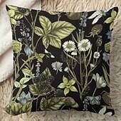 billige blomster- og plantestil-Blomst insekt dekorative kasteputer dekning 1PC myk firkantet sofa putevar puteinnlegg soverom stue sofa stol
