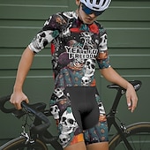 economico Maglie da uomo-Per uomo Maglia da Ciclismo Teschio Manica Corta Bicicletta Maglietta Maglia con 3 tasche posteriori Mountain Bike MTB Asciugatura Rapida Design Anatomico Assorbente Traspirante Gli sport Nero Viola